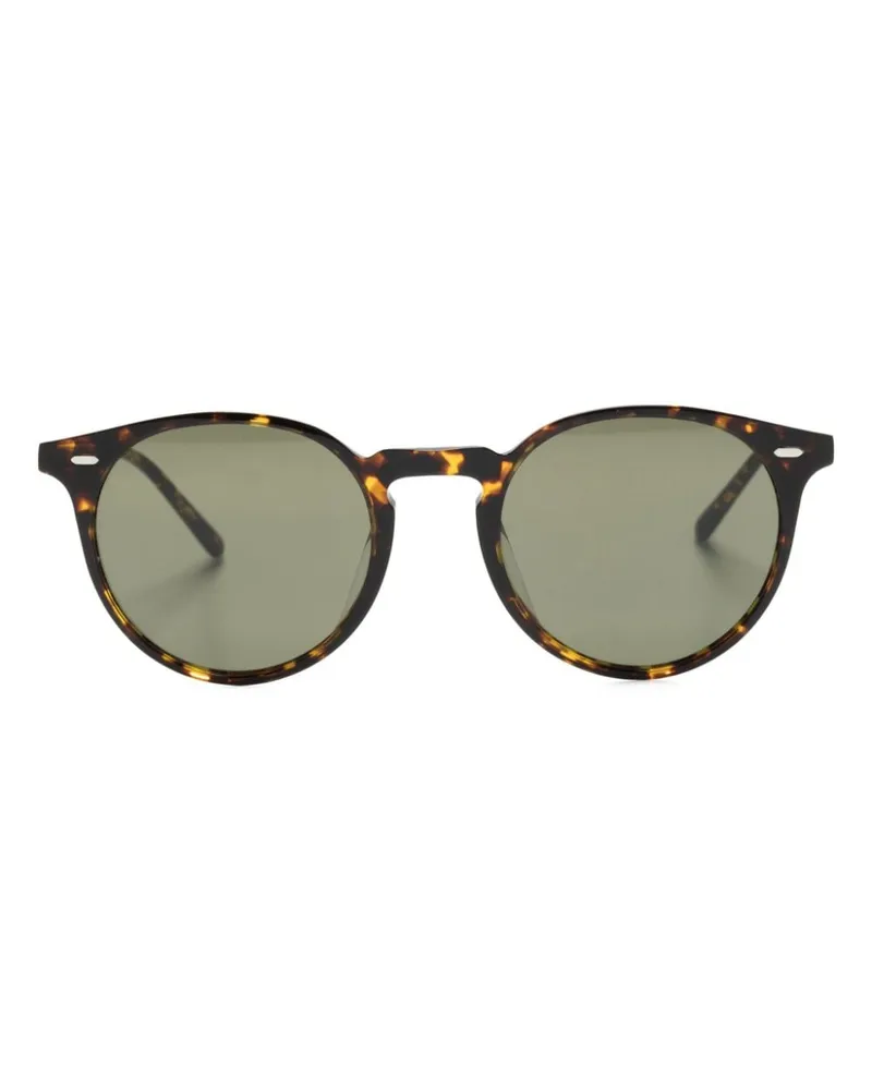 Oliver Peoples N.02 Sonnenbrille mit rundem Gestell - Braun Braun