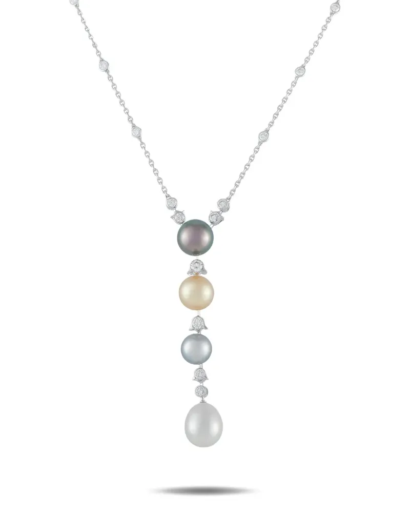 Cartier diamond and Himalayan pearl necklace - Silber Silber