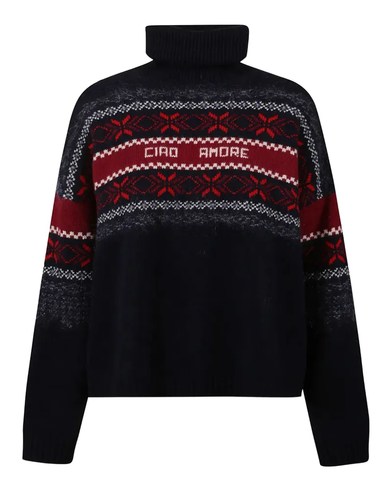 Giada Benincasa Rollkragenpullover mit Fair-Isle-Muster - Blau Blau