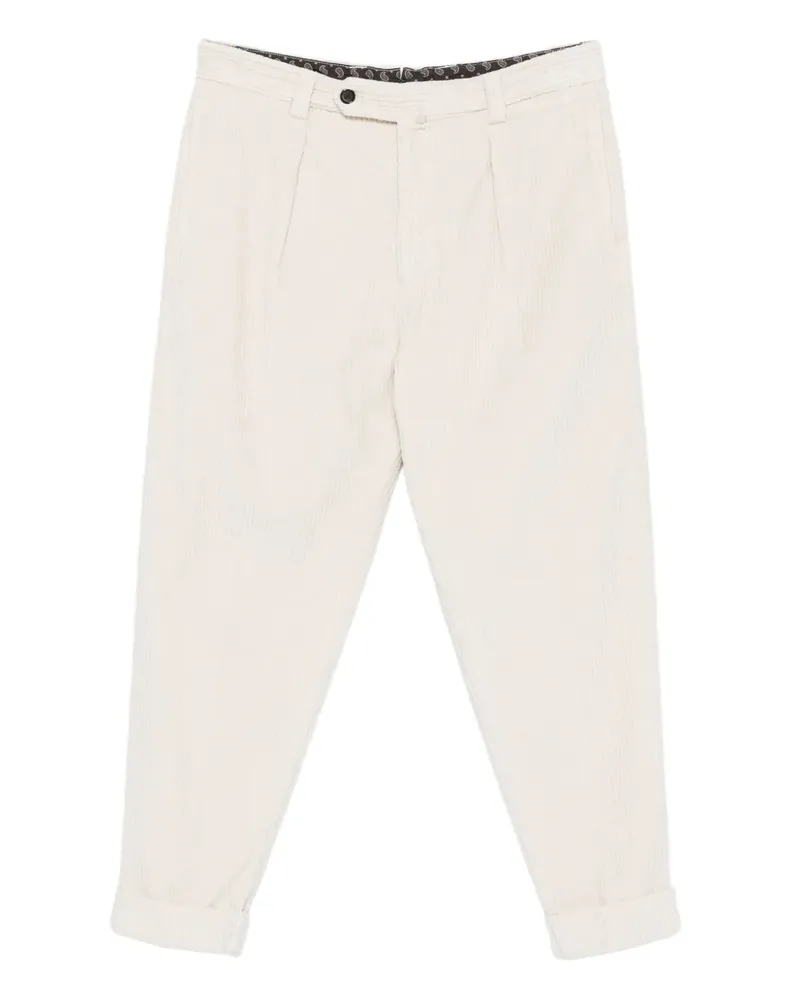 Berwich Chiaia GD Hose aus Cord mit Falten - Weiß Weiß