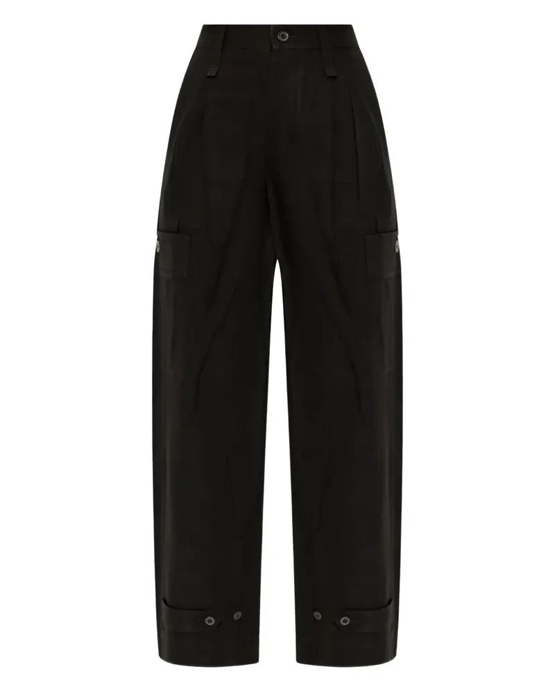 Issey Miyake Hose mit weitem Bein - Schwarz Schwarz