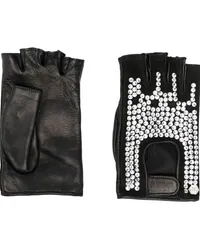 Philipp Plein Handschuhe mit Kristallen Schwarz