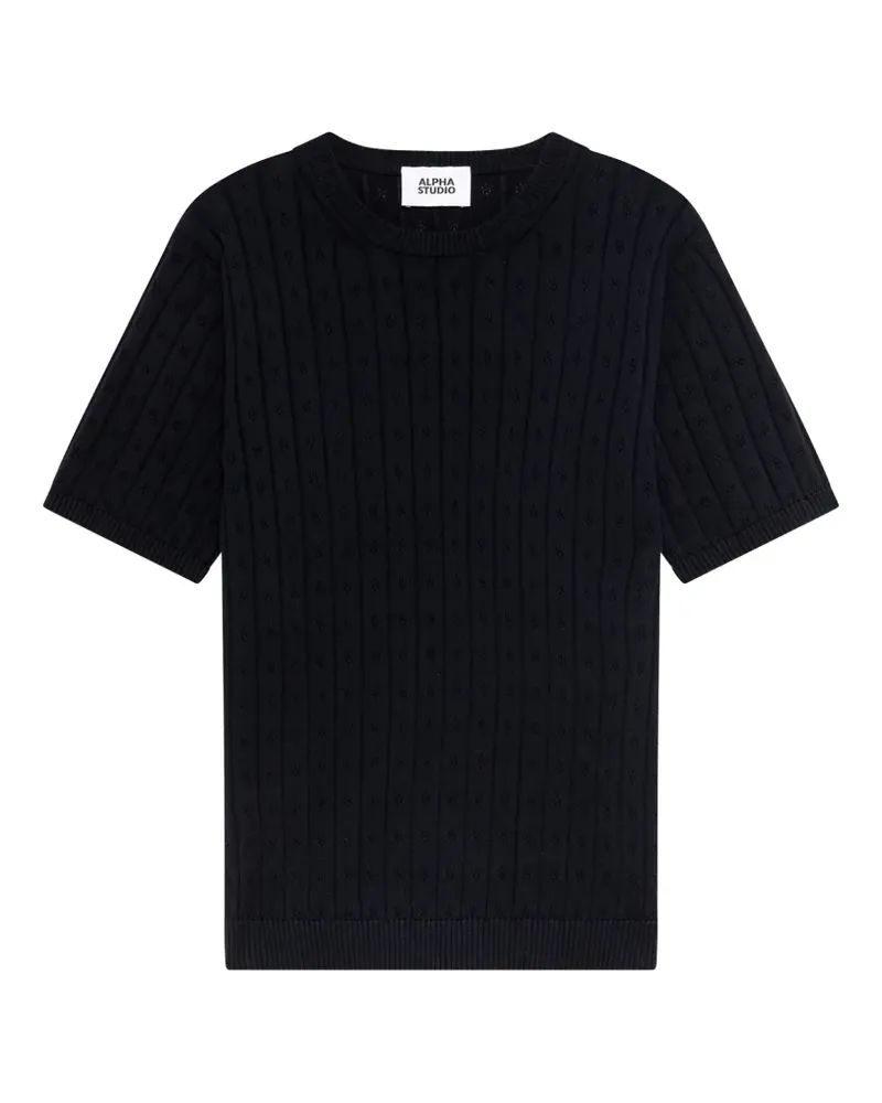 Alpha Studio short-sleeved sweater - Blau Blau