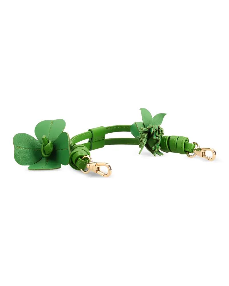 Longchamp floral-embellished tassel bag strap - Grün Grün