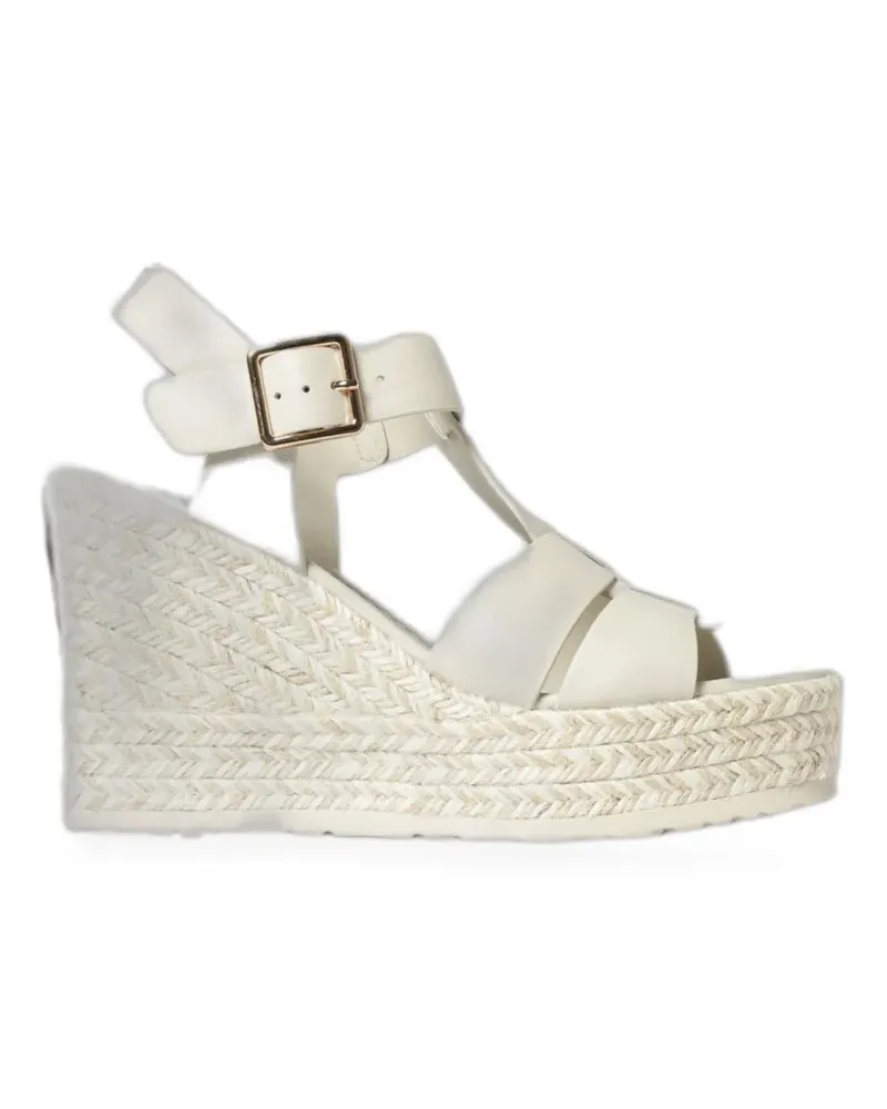 Paloma Barceló Olivia leather wedge sandals - Nude Nude