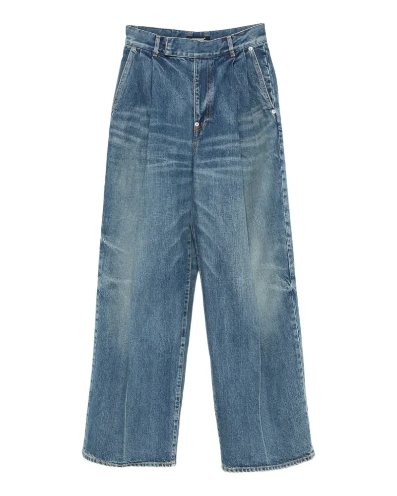 Undercover pleated whiskered jeans - Blau Blau