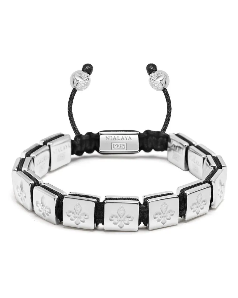Nialaya Perlenarmband mit Gravur - Silber Silber
