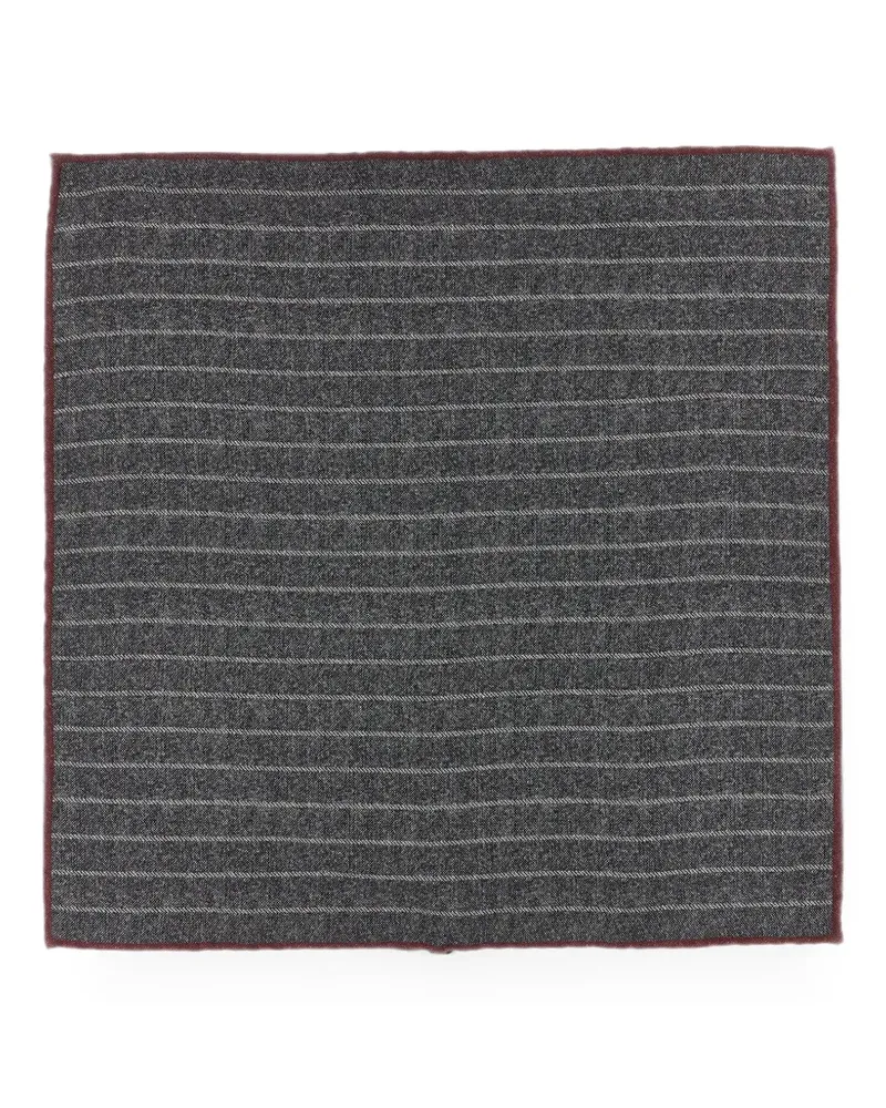 Brunello Cucinelli pinstripe hand-rolled pocket square - Grau Grau