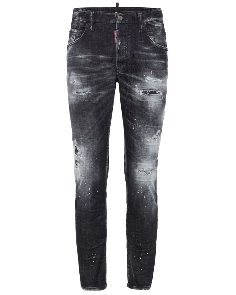 Dsquared2 Jeans in Distressed-Optik - Schwarz Schwarz