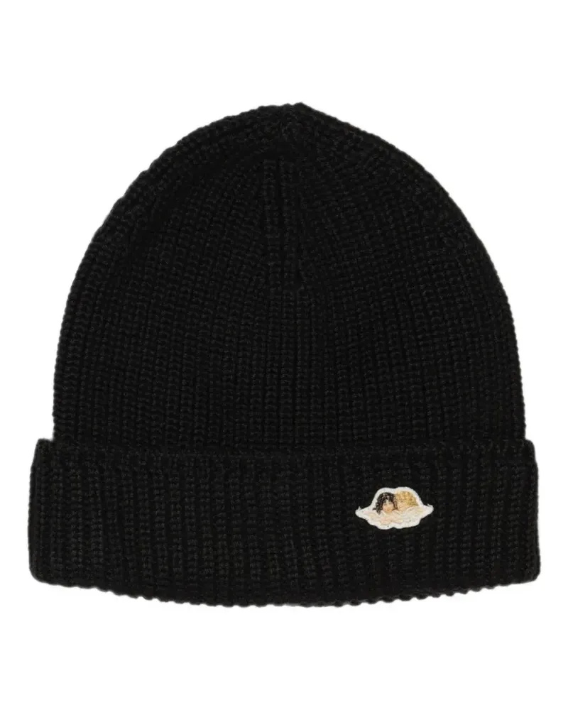 Fiorucci Beanie mit Angels-Patch - Schwarz Schwarz