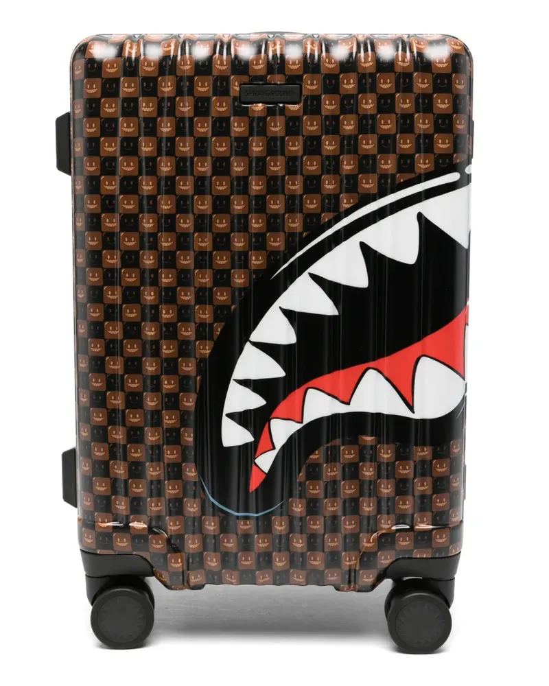 Sprayground Shark Mouth Koffer mit Karomuster - Braun Braun