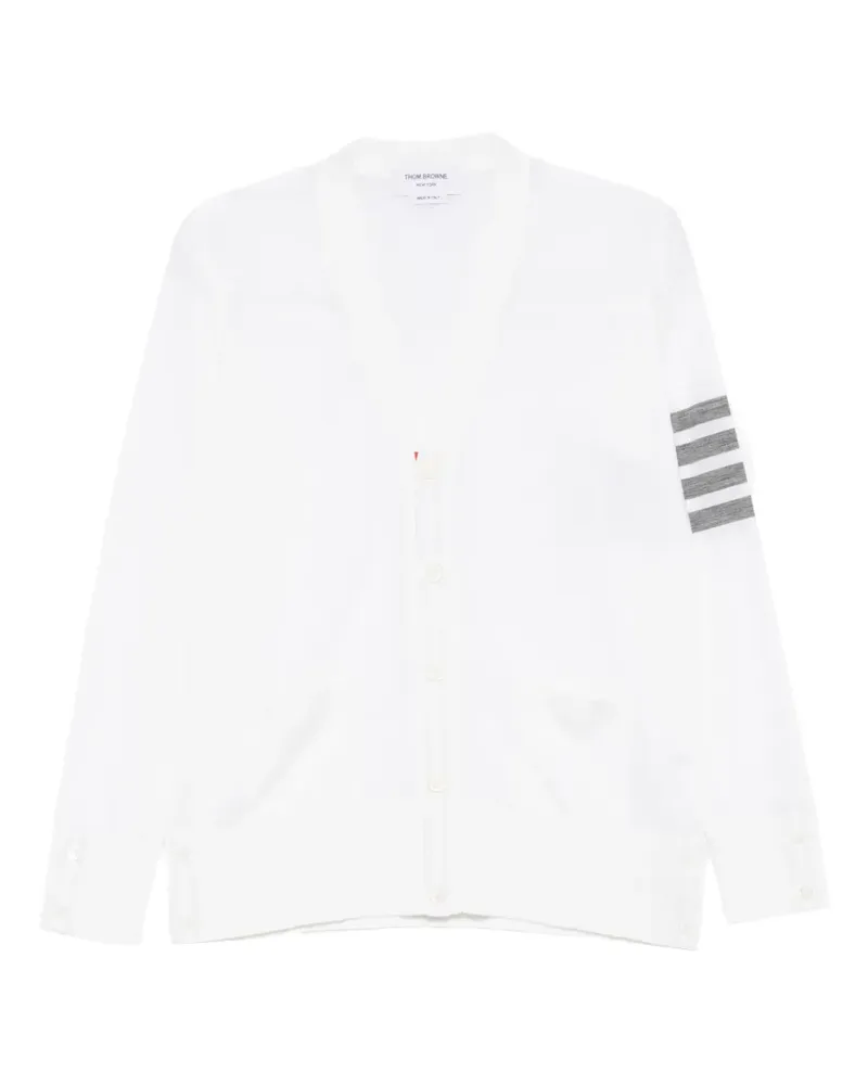 Thom Browne Gestreifter Cardigan mit V-Ausschnitt - Nude Nude