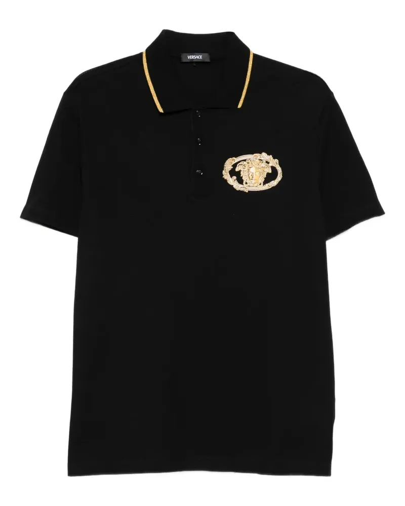 Versace Poloshirt mit Medusa - Schwarz Schwarz