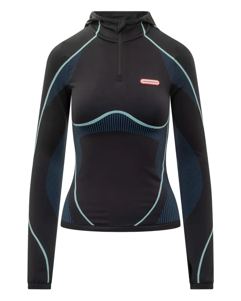 Casablanca Paris Nahtloser Hoodie - Schwarz Schwarz