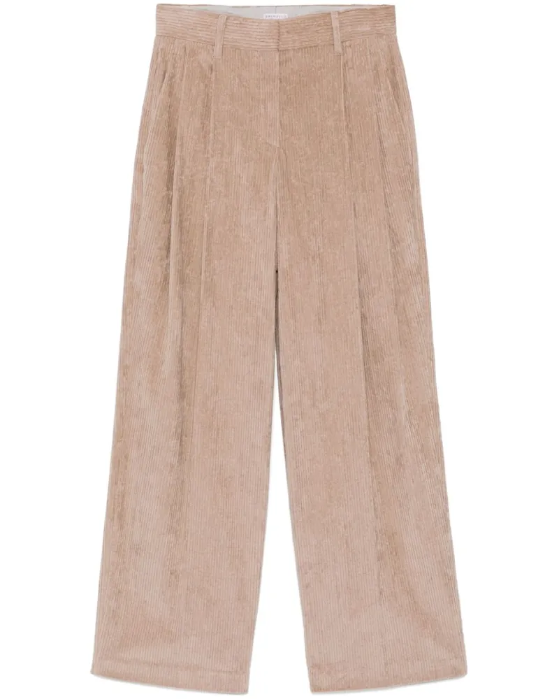Brunello Cucinelli Palazzohose aus Cord - Nude Nude
