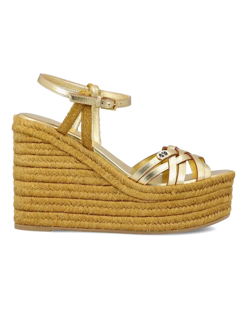 Valentino Garavani woven platform sandals - Gold Gold