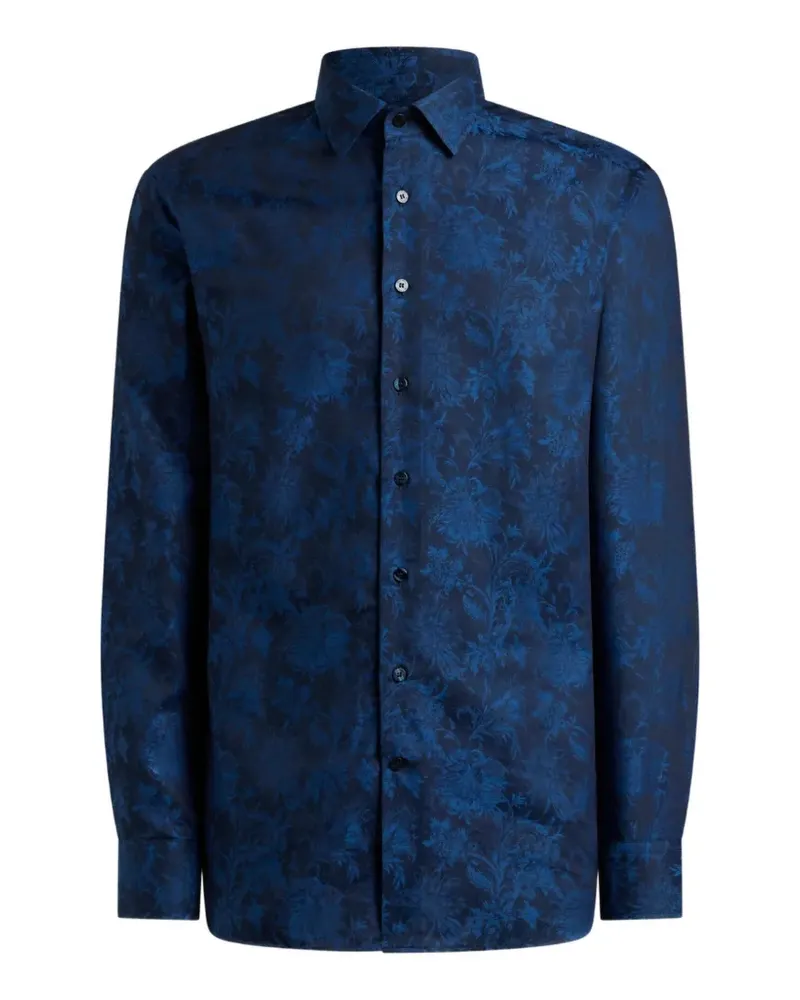 Etro floral cotton jacquard shirt - Blau Blau