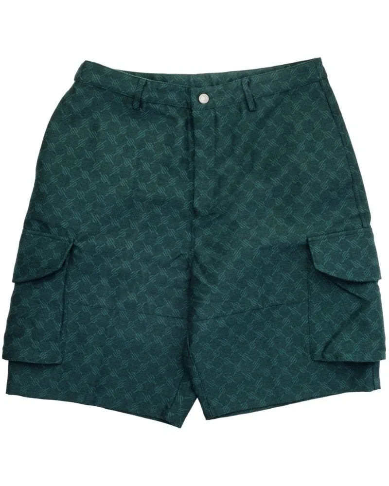 Daily Paper Cargo-Shorts mit Monogramm-Print - Grün Grün