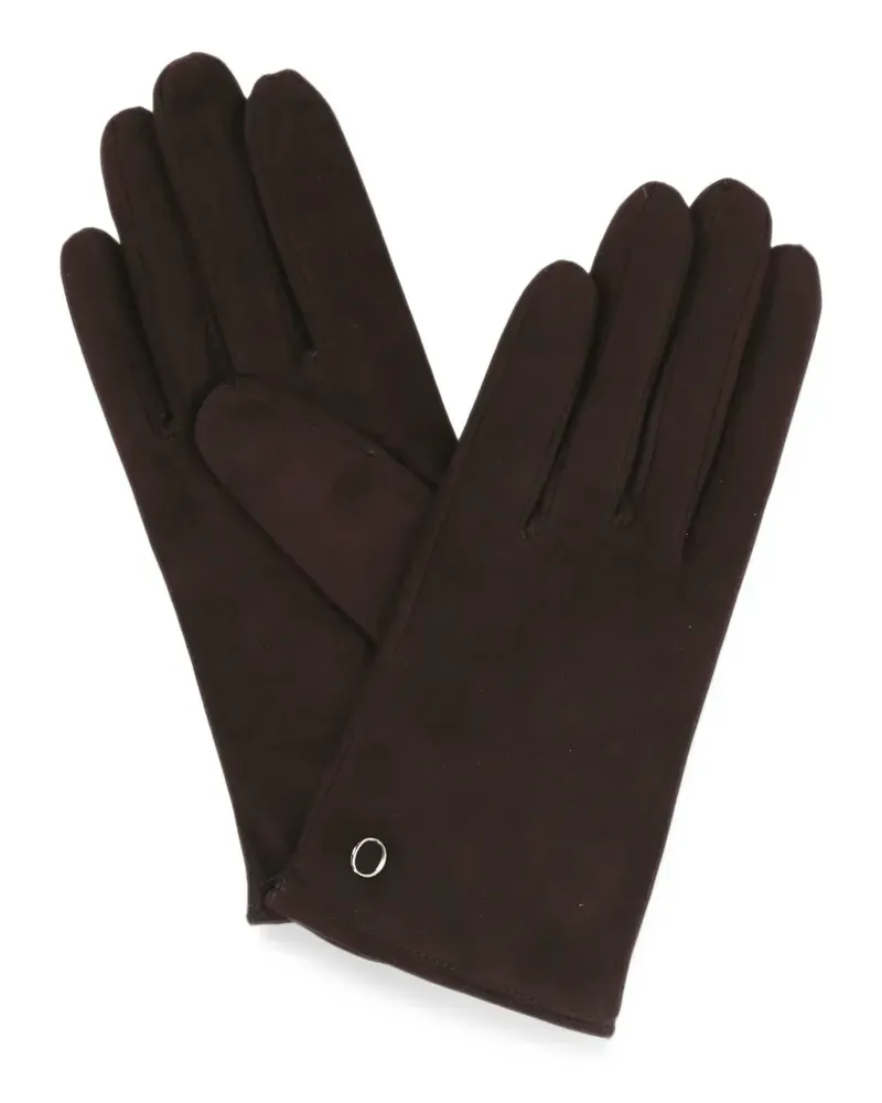 Orciani logo-plaque suede gloves - Braun Braun