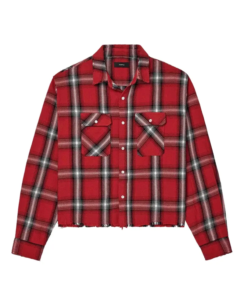 PURPLE BRAND check raw-edge shirt - Rot Rot