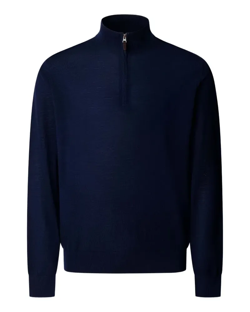 Hackett Pullover mit kurzem Reißverschluss - Blau Blau