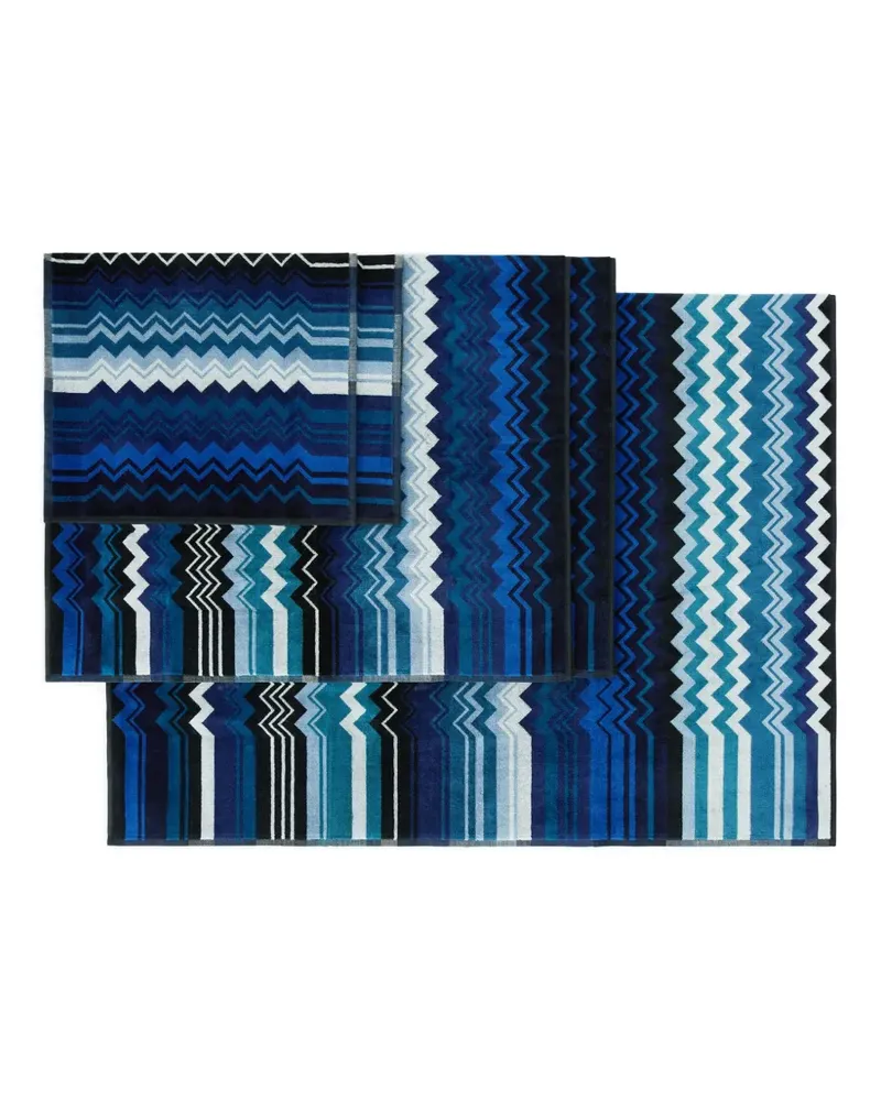 Missoni Home Giacomo zigzag-print towel set - Blau Blau