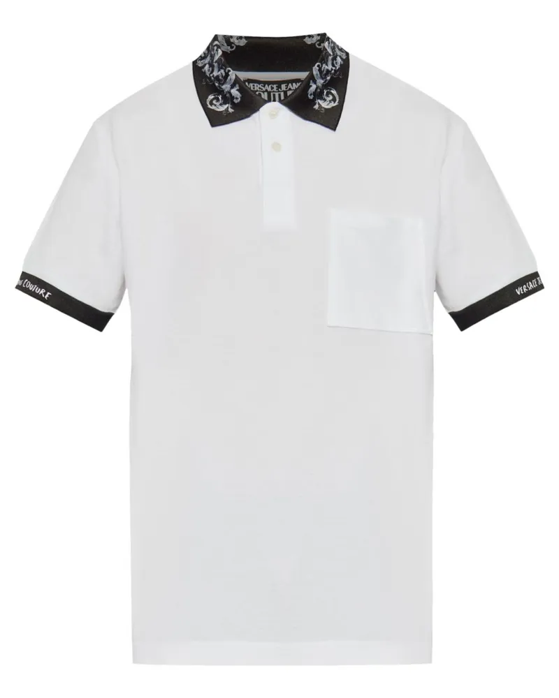 Versace Jeans Poloshirt mit Barocco-Print - Weiß Weiß