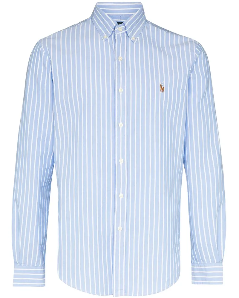Ralph Lauren Gestreiftes Oxford-Hemd - Blau Blau