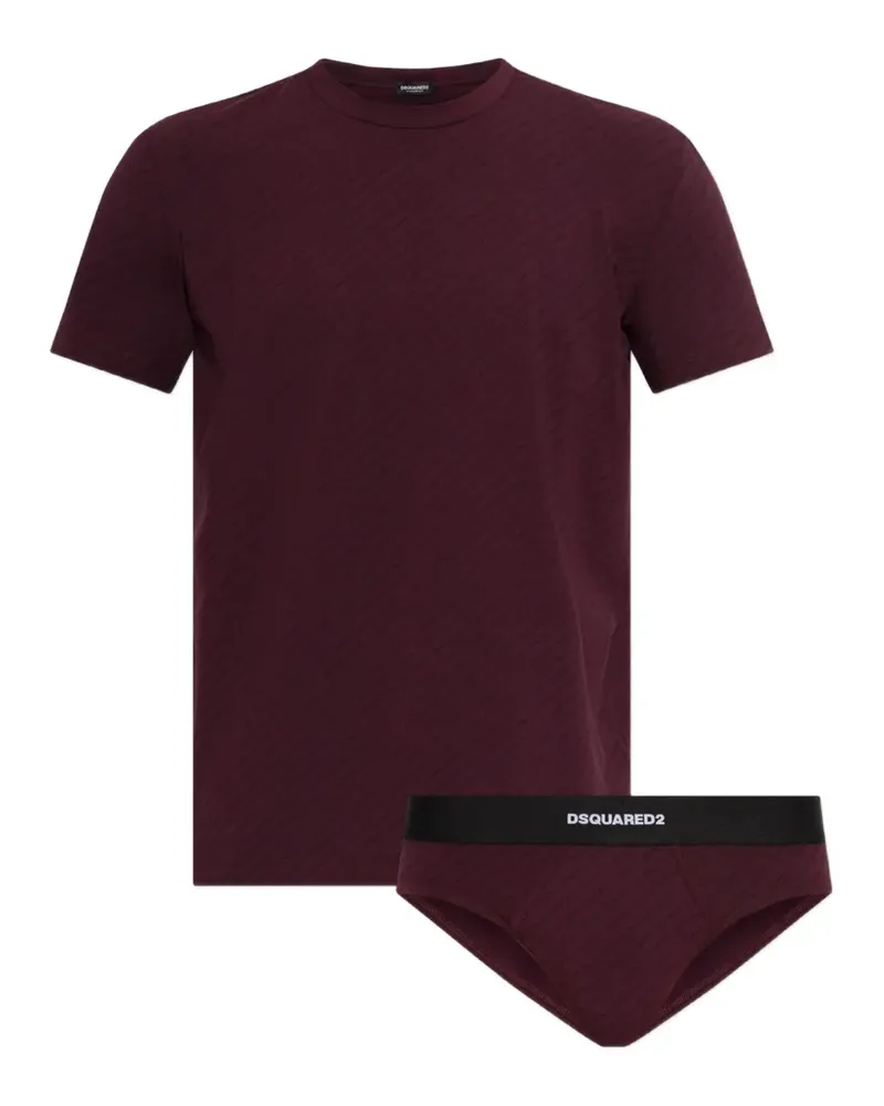 Dsquared2 Unterwäsche-Set mit Logo-Print - Rot Rot