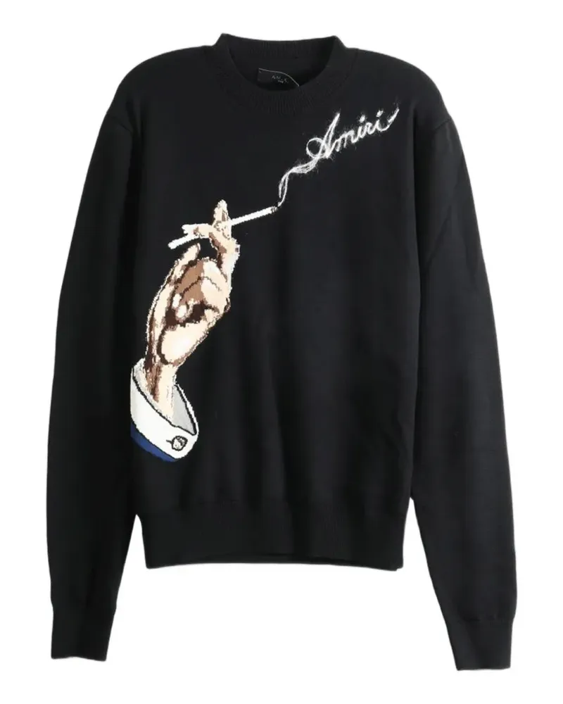 Amiri intarsia-knit logo-embroidered sweater - Schwarz Schwarz