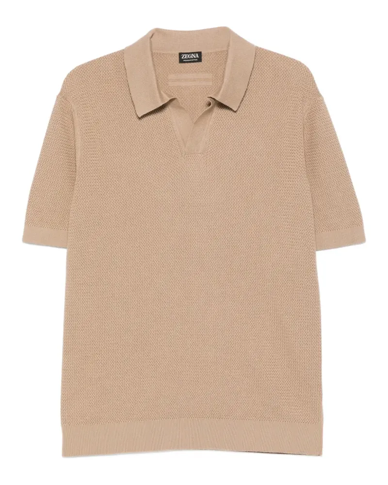 Ermenegildo Zegna textured polo shirt - Nude Nude