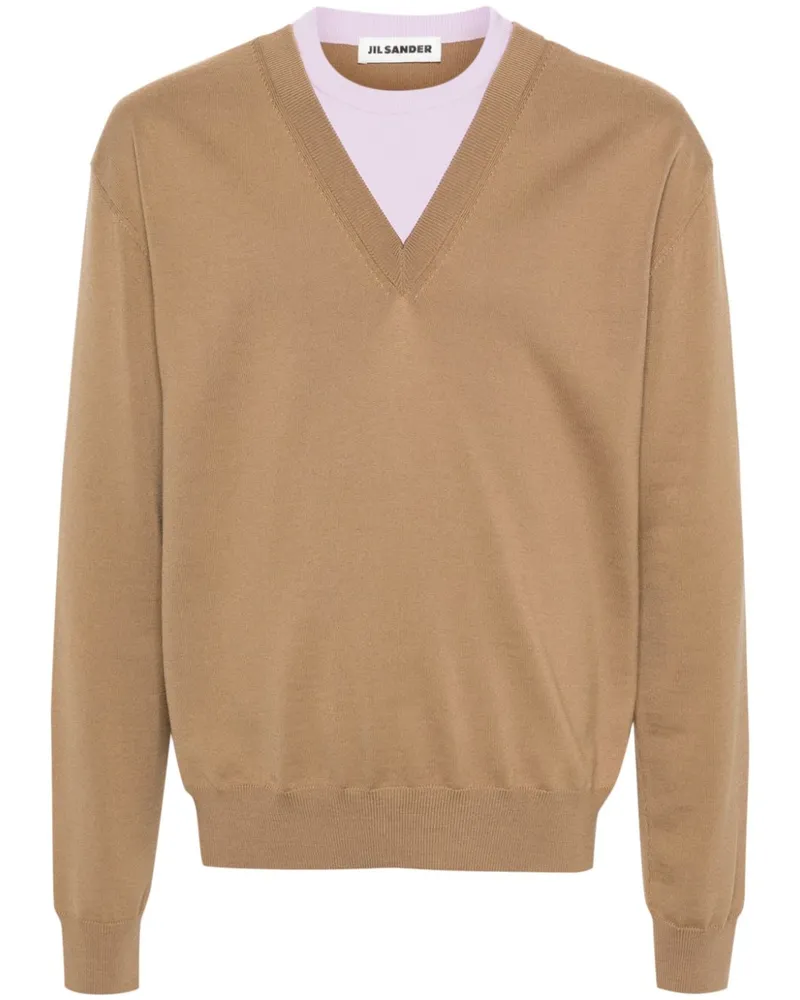 Jil Sander Pullover im Layering-Look - Braun Braun