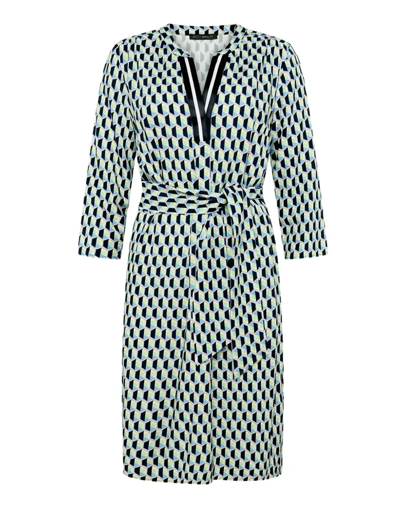Betty Barclay geometric-print belted dress - Blau Blau