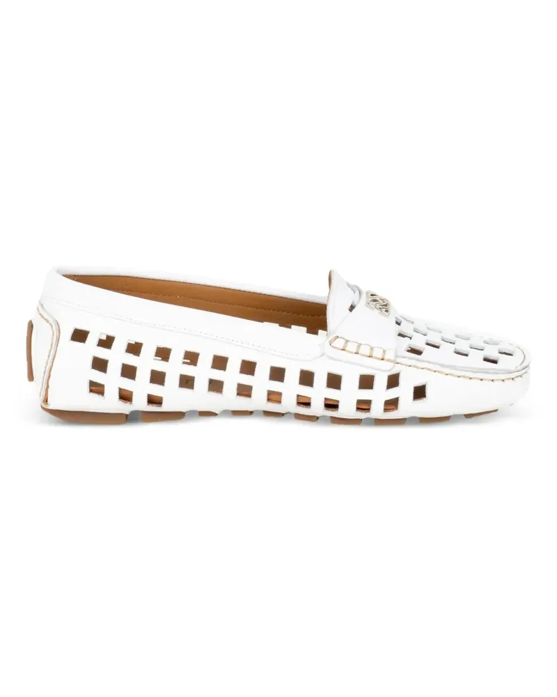 Casadei cut-out logo-plaque loafers - Weiß Weiß