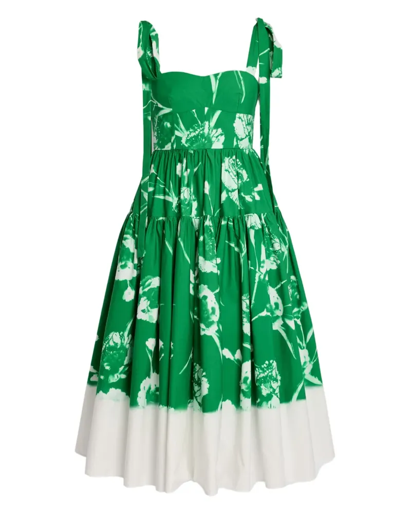 Erdem Midikleid mit Blumen-Print - Grün Grün