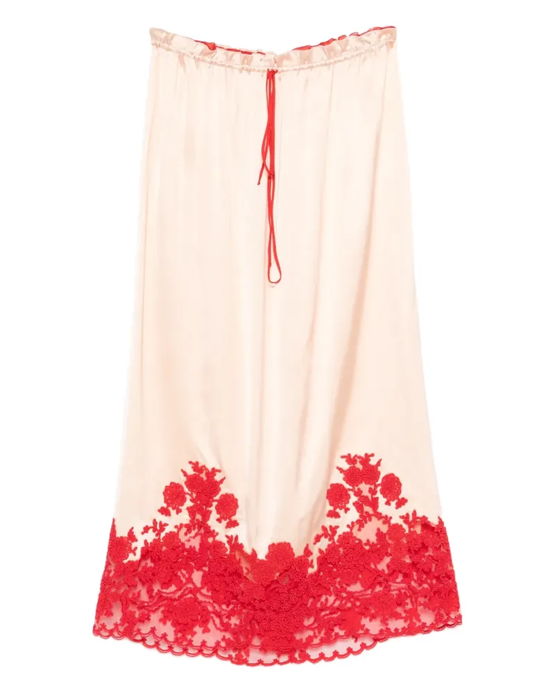 Ermanno Scervino floral-lace midi skirt - Nude Nude