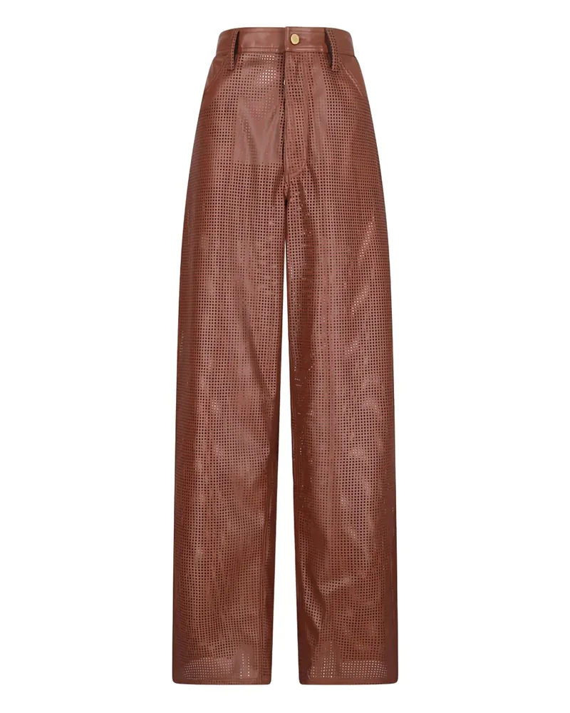 KHRISJOY Perforierte Elio Lederhose - Braun Braun