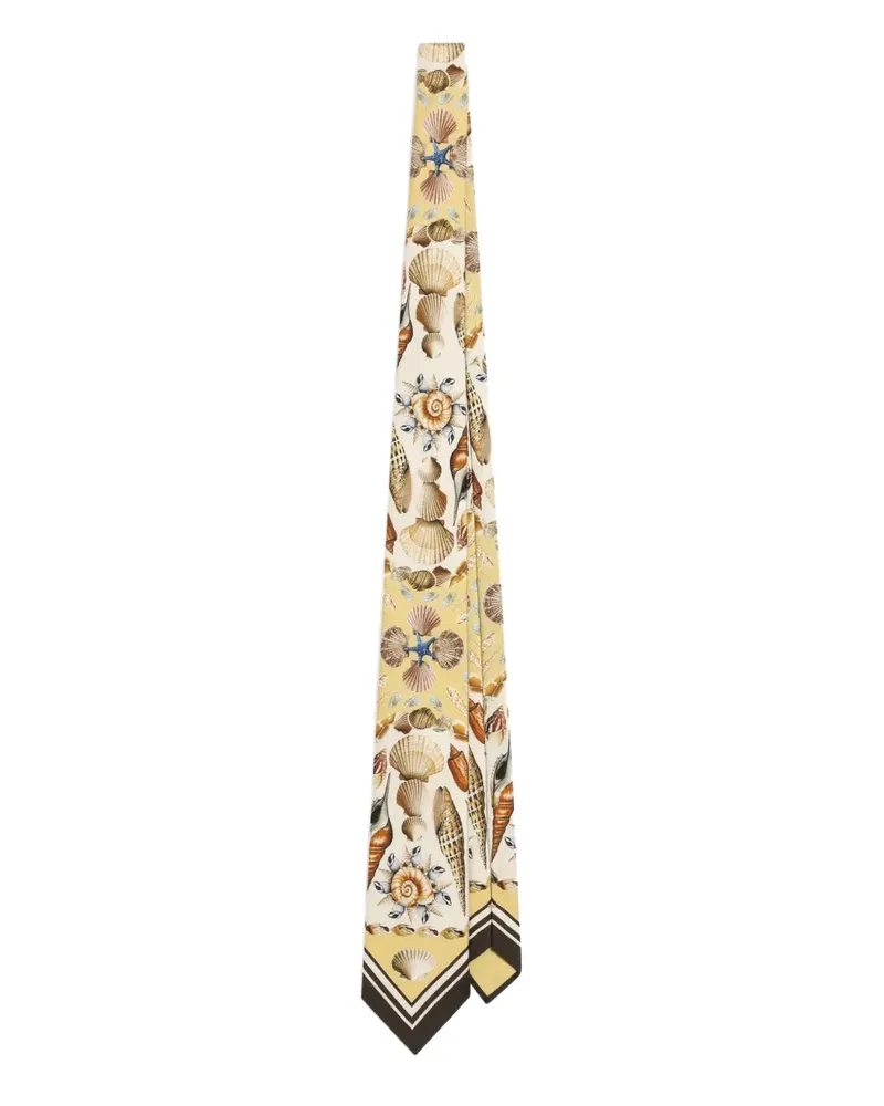 Dolce & Gabbana Seidenkrawatte mit Muschel-Print - Gelb Gelb