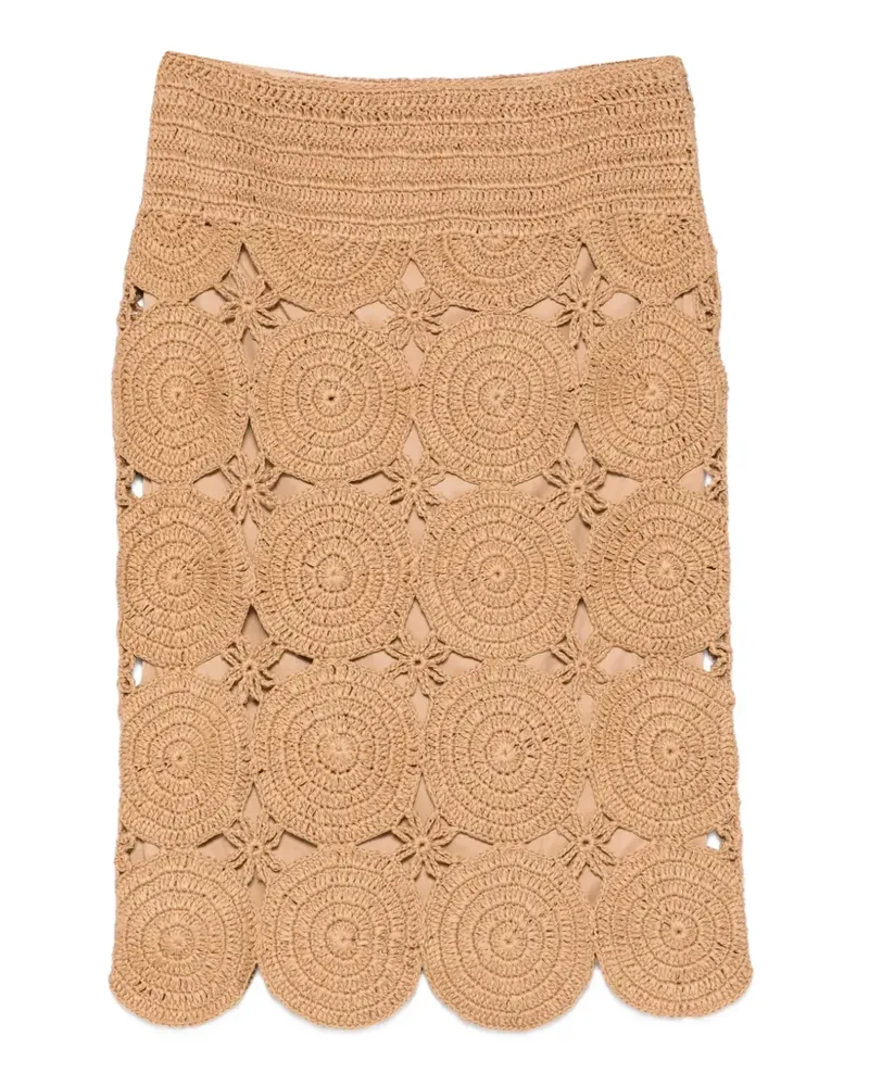 Simon Miller Beep Beep crochet midi skirt - Nude Nude
