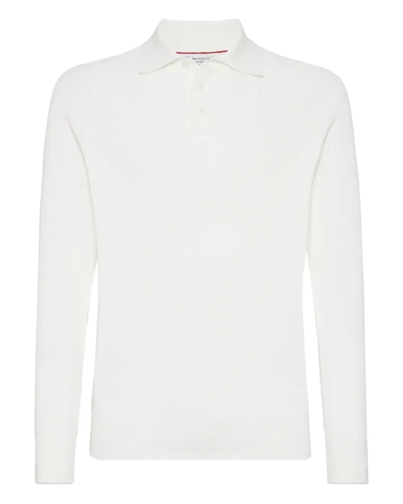 Brunello Cucinelli Pullover mit Poloshirtkragen - Weiß Weiß