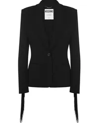 Moschino Einreihiger Blazer mit Fransen Schwarz