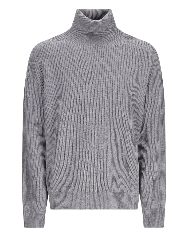 PT TORINO Gerippter Rollkragenpullover - Grau Grau