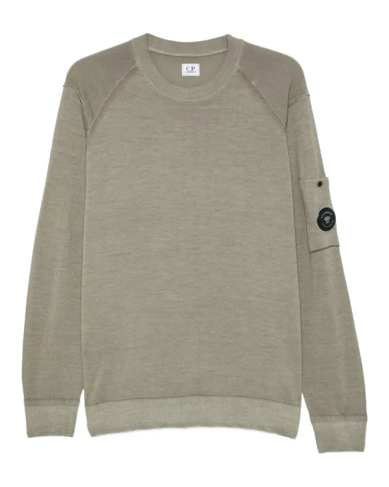 C.P. Company Pullover mit Raglanärmeln und Linsen-Detail - Grün Grün