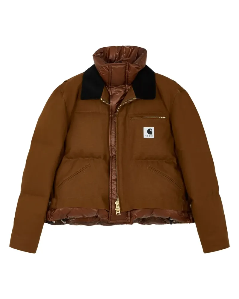 Sacai x Carhartt WIP Jacke im Layering-Look - Braun Braun