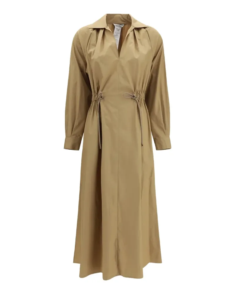 Max Mara Pedaggi drawstring A-line midi dress - Nude Nude