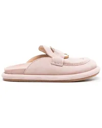 Moncler Bell Mules aus Wildleder Rosa