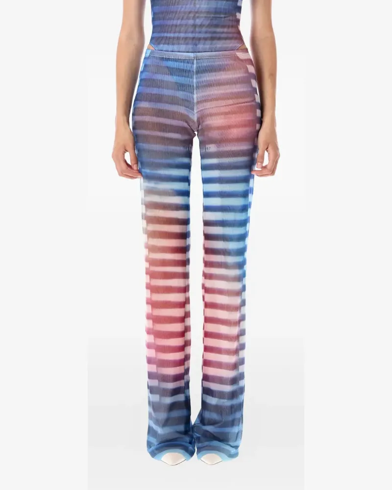 Jean Paul Gaultier Air Stripe Mesh-Hose - Blau Blau