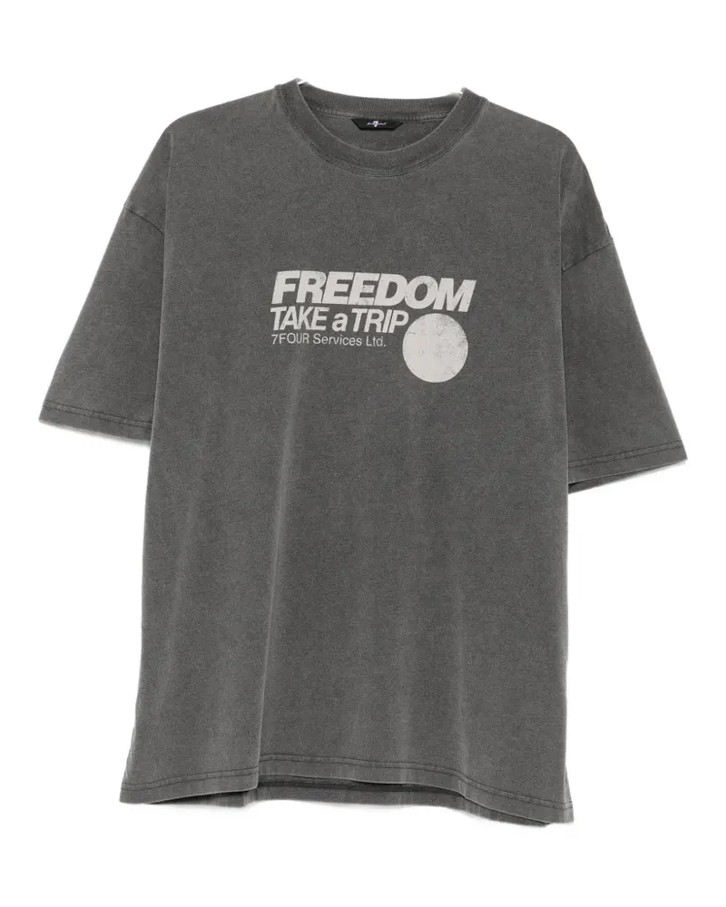 7 for all mankind graphic-print crew-neck T-shirt - Grau Grau