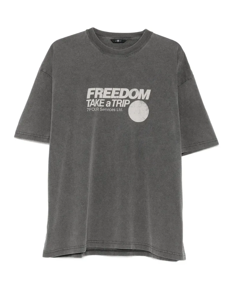 7 for all mankind T-Shirt mit grafischem Print - Grau Grau