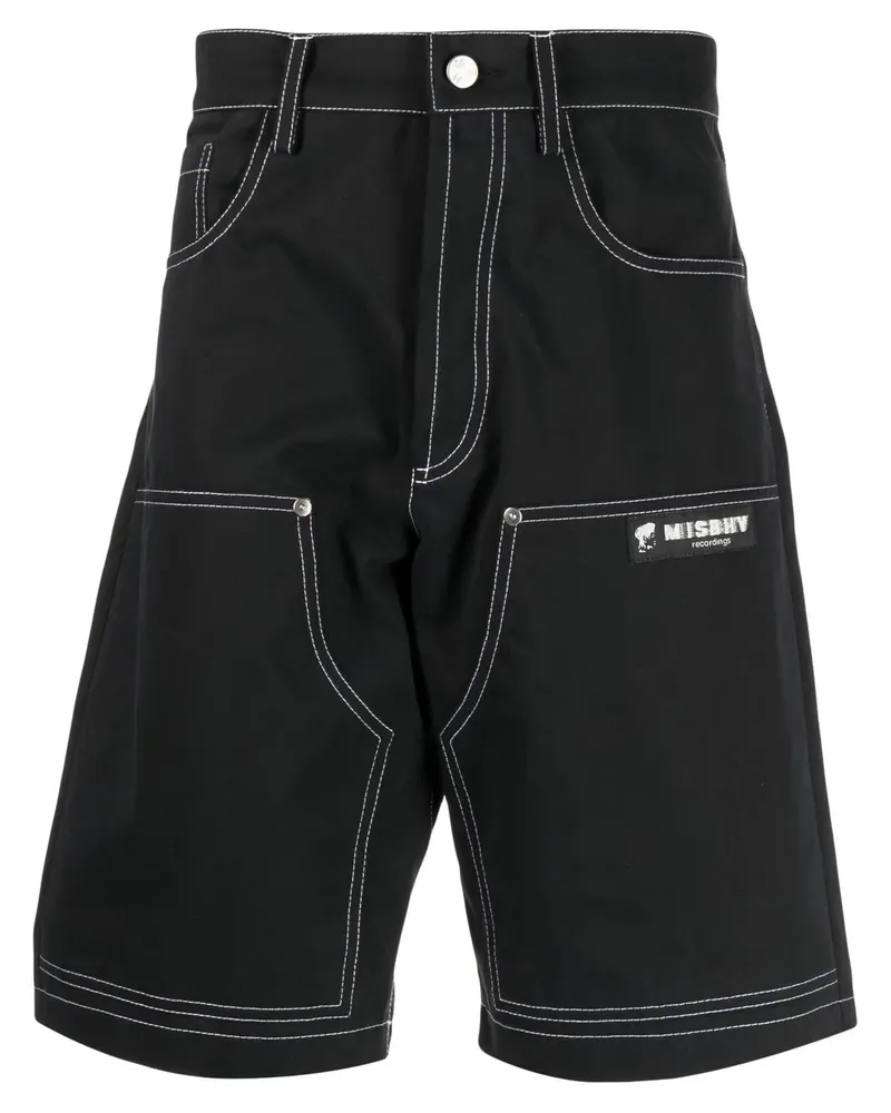 MISBHV Gerade Shorts mit Kontrastnähten - Schwarz Schwarz